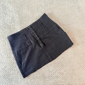 vintage y2k micro mini pinstripe button down skirt rampage 11 black